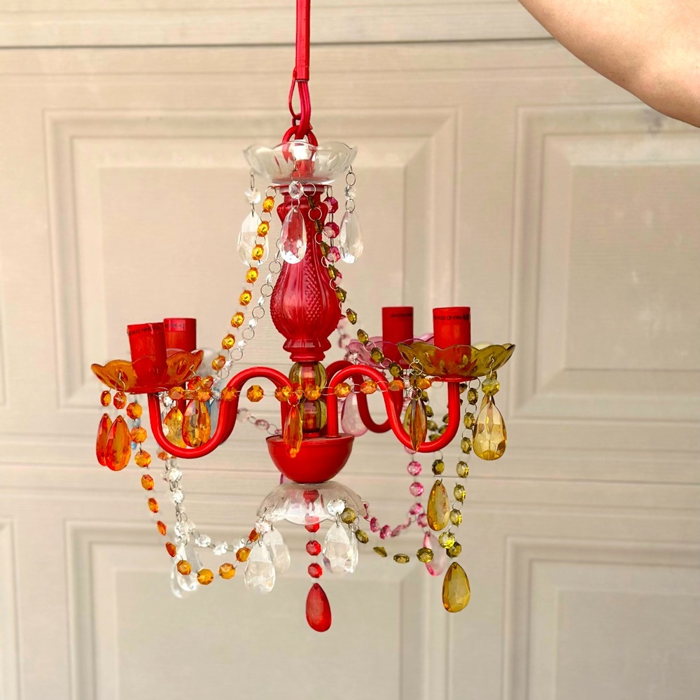 Mini Colorful Crystal Chandelier - Small Chandelier with Multicolor Acrylic Gems